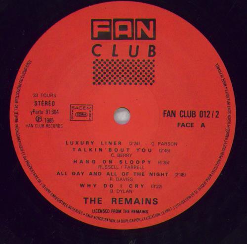 The Remains The Remains 2-LP vinyl record set (Double LP Album) French RE22LTH825735