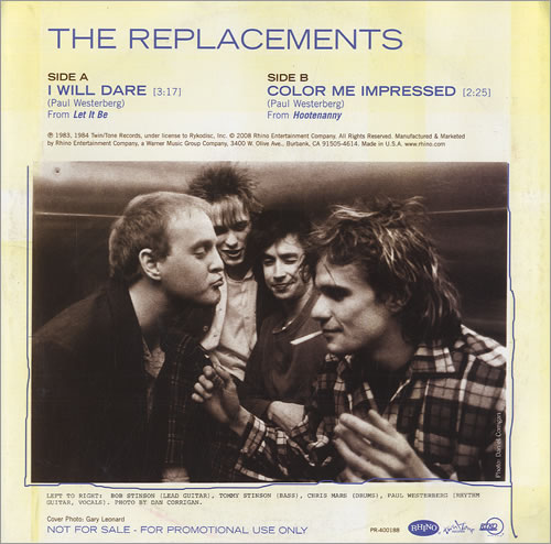 The Replacements I Will Dare 7" vinyl single (7 inch record / 45) US RPL07IW435406