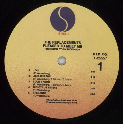 The Replacements Pleased To Meet Me - EX vinyl LP album (LP record) US RPLLPPL874616