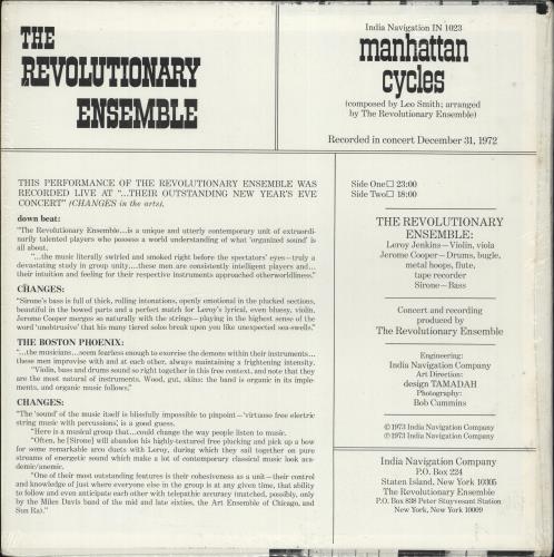 The Revolutionary Ensemble Manhattan Cycles - stickered shrink vinyl LP album (LP record) US YE-LPMA706056