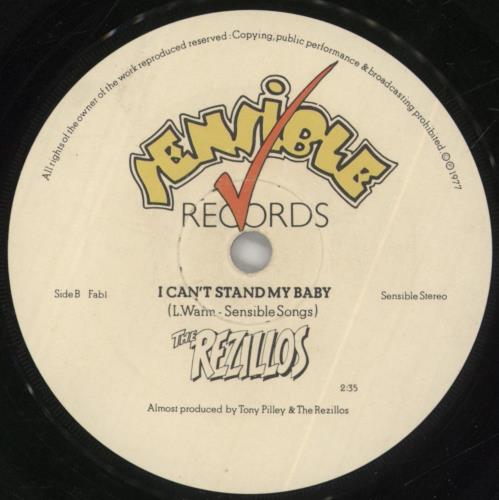 The Rezillos I Can't Stand My Baby - Numbered p/s - VG 7" vinyl single (7 inch record / 45) UK REZ07IC861392