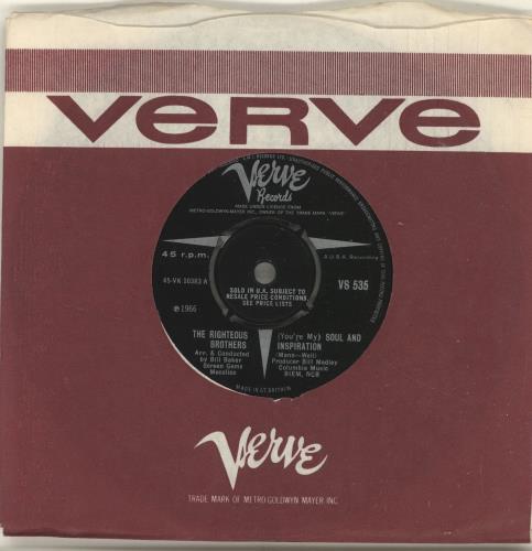 The Righteous Brothers (You're My) Soul And Inspiration 7" vinyl single (7 inch record / 45) UK TRB07YO556541