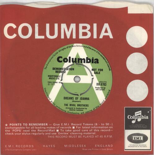 The Rival Brothers Dreams Of Joanna - A Label 7" vinyl single (7 inch record / 45) UK 0J207DR730381