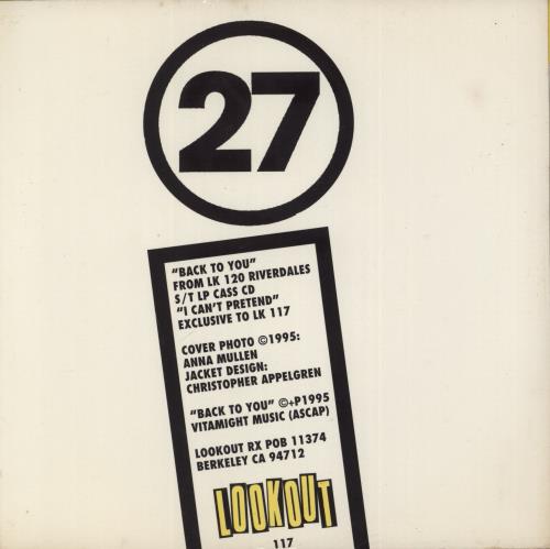 The Riverdales Back To You 7" vinyl single (7 inch record / 45) US 9LI07BA868600