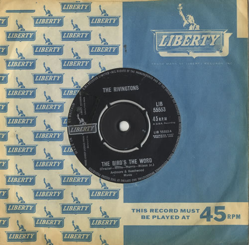 The Rivingtons The Bird's The Word 7" vinyl single (7 inch record / 45) UK VVI07TH570133