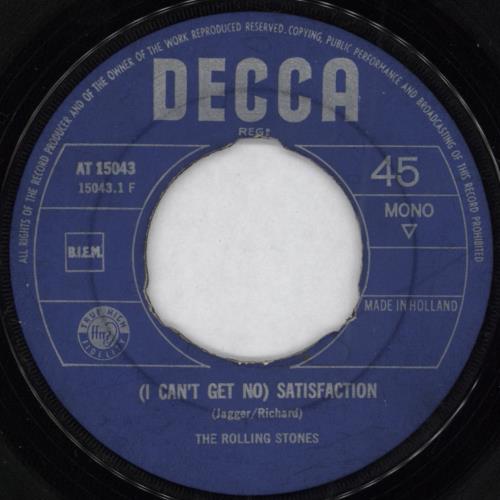 The Rolling Stones (I Can't Get No) Satisfaction + P/S - VG 7" vinyl single (7 inch record / 45) Dutch ROL07IC790696