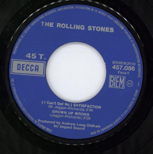 The Rolling Stones (I Can't Get No) Satisfaction - 5-68 Boxed Logo + Tab 7" vinyl single (7 inch record / 45) French ROL07IC776989