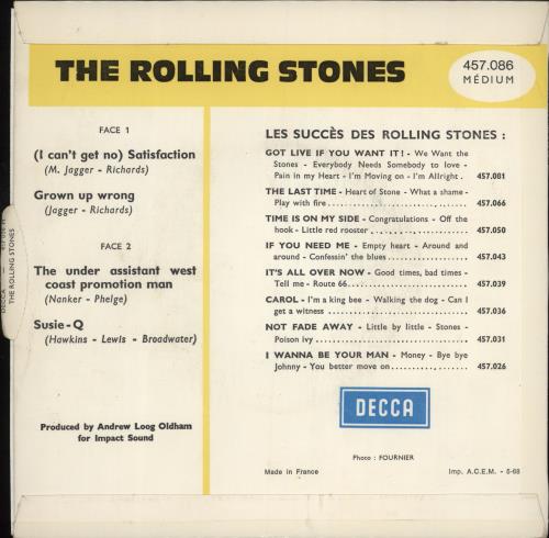 The Rolling Stones (I Can't Get No) Satisfaction - 5-68 Boxed Logo + Tab 7" vinyl single (7 inch record / 45) French ROL07IC776989