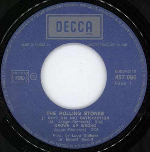 The Rolling Stones (I Can't Get No) Satisfaction - 5-71 7" vinyl single (7 inch record / 45) French ROL07IC776995