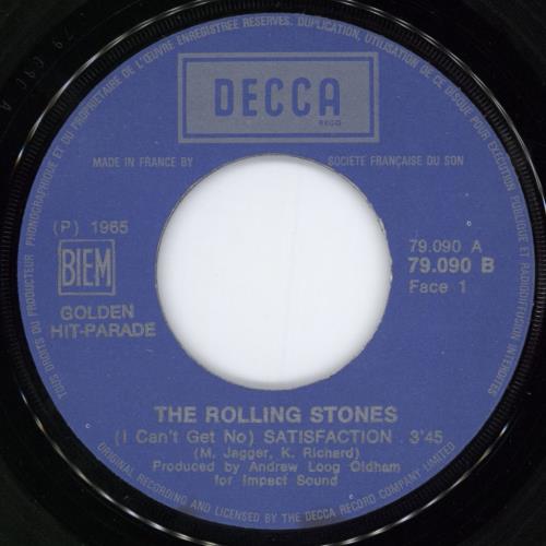 The Rolling Stones (I Can't Get No) Satisfaction - Golden Hit Parade (A) 7" vinyl single (7 inch record / 45) French ROL07IC776173