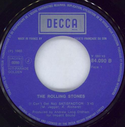 The Rolling Stones (I Can't Get No) Satisfaction - Golden Hit Parade 7" vinyl single (7 inch record / 45) French ROL07IC776176