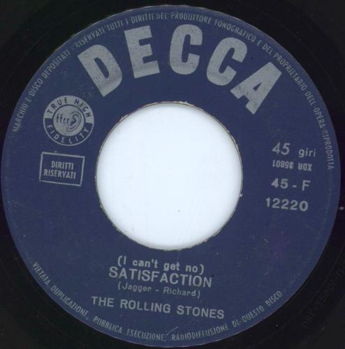 The Rolling Stones (I Can't Get No) Satisfaction - Orange Red Border 7" vinyl single (7 inch record / 45) Italian ROL07IC803142