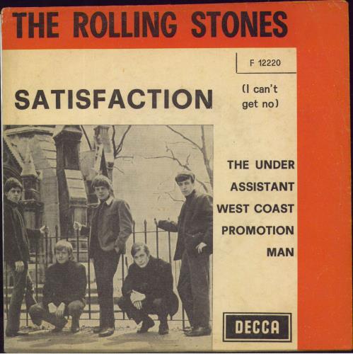 The Rolling Stones (I Can't Get No) Satisfaction - Orange Red Border 7" vinyl single (7 inch record / 45) Italian ROL07IC803142