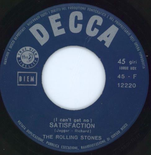 The Rolling Stones (I Can't Get No) Satisfaction - trionfa p/s 7" vinyl single (7 inch record / 45) Italian ROL07IC803146
