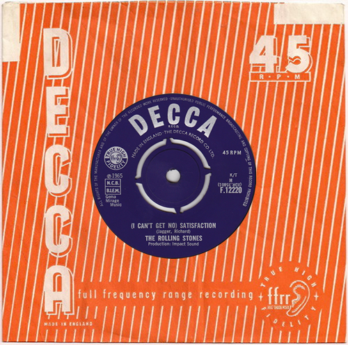 The Rolling Stones [I Can't Get No] Satisfaction - 1st b 7" vinyl single (7 inch record / 45) UK ROL07IC565825