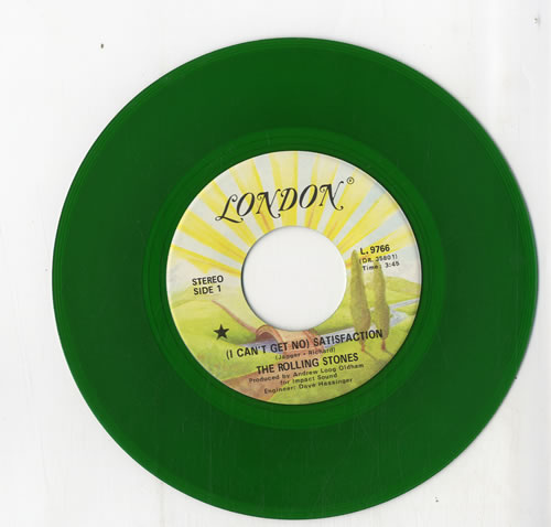 The Rolling Stones [I Can't Get No] Satisfaction - Green Vinyl 7" vinyl single (7 inch record / 45) Canadian ROL07IC117818
