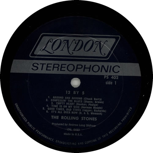 The Rolling Stones 12 x 5 - Twelve By Five - 3rd - EX vinyl LP album (LP record) US ROLLPXT568391