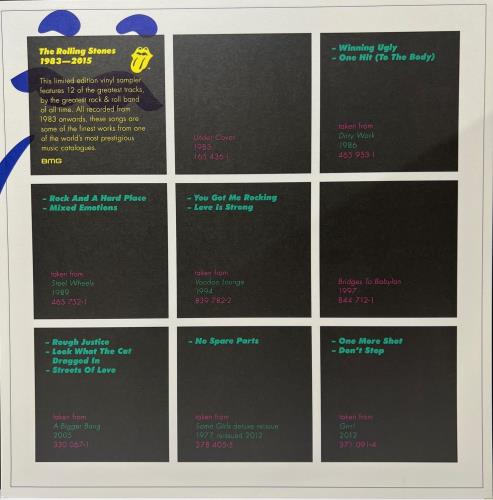 The Rolling Stones 1983 - 2015 (BMG Publishing Sampler) vinyl LP album (LP record) US ROLLPBM807578