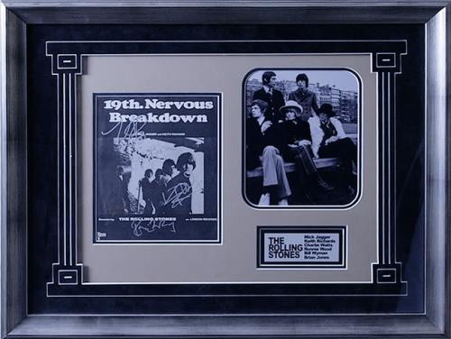 The Rolling Stones 19th Nervous Breakdown - Fully Autographed Display display US ROLDITH535006