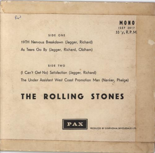 The Rolling Stones 19th Nervous Breakdown EP 7" vinyl single (7 inch record / 45) Israeli ROL07TH795760