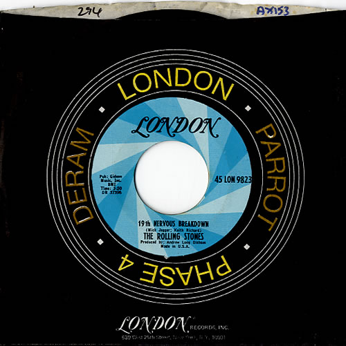 The Rolling Stones 19th Nervous Breakdown 7" vinyl single (7 inch record / 45) US ROL07TH592528