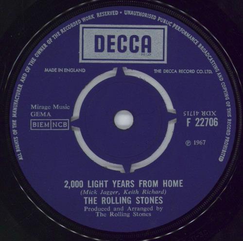 The Rolling Stones 2,000 Light Years From Home - Export + Stage P/S 7" vinyl single (7 inch record / 45) Norwegian ROL07LI773704