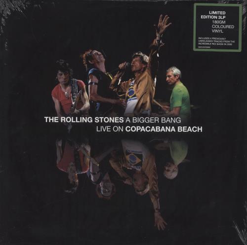 The Rolling Stones A Bigger Bang Live On Copacabana Beach - Green, Yellow & Blue Vinyl 3-LP vinyl record set (Triple LP Album) UK ROL3LAB836435