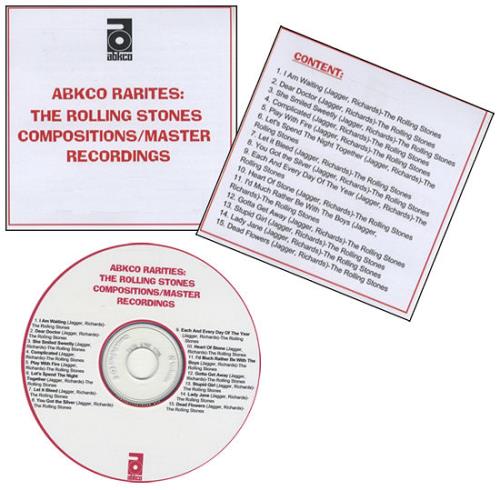 The Rolling Stones Abkco Rarities CD-R acetate US ROLCRAB436438