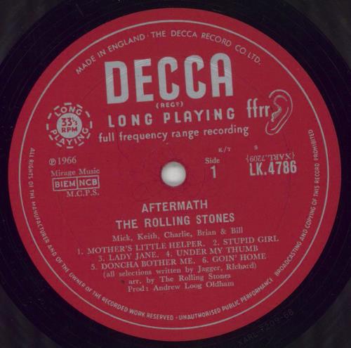 The Rolling Stones Aftermath - 7th - EX vinyl LP album (LP record) UK ROLLPAF855575