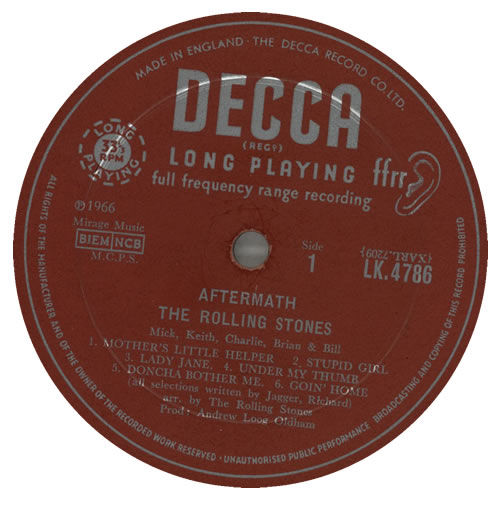 The Rolling Stones Aftermath - 7th - VG vinyl LP album (LP record) UK ROLLPAF580576