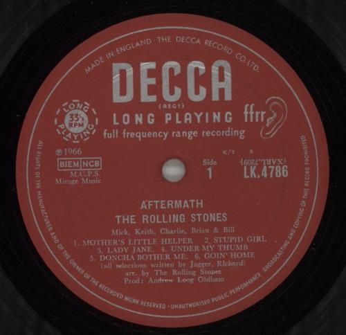 The Rolling Stones Aftermath - Shadow Sleeve - Annotated vinyl LP album (LP record) UK ROLLPAF813100