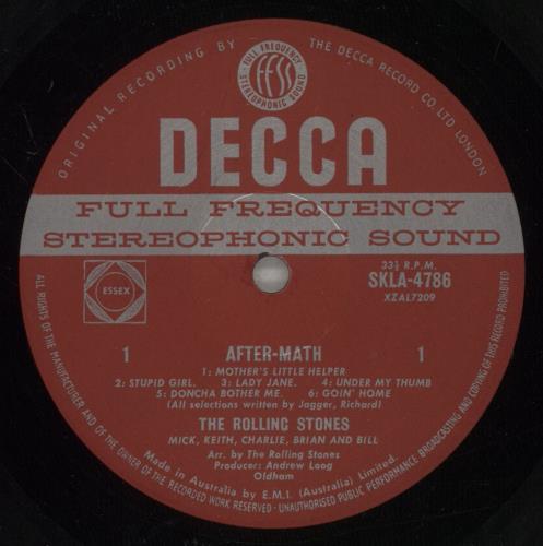 The Rolling Stones Aftermath - VG vinyl LP album (LP record) Australian ROLLPAF887477