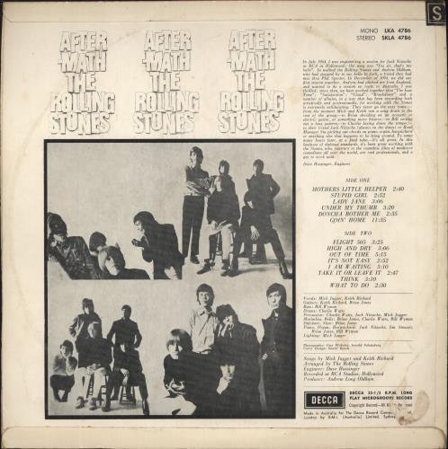 The Rolling Stones Aftermath - VG vinyl LP album (LP record) Australian ROLLPAF887477