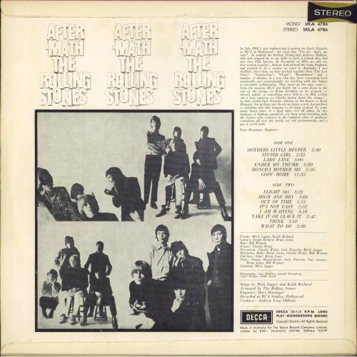 The Rolling Stones Aftermath vinyl LP album (LP record) Australian ROLLPAF802416