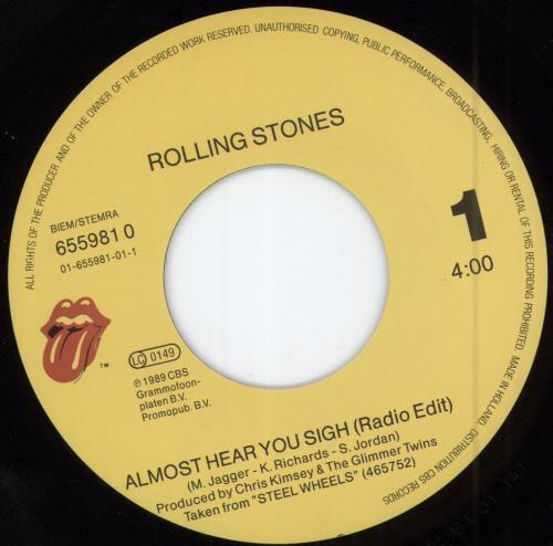 The Rolling Stones Almost Hear You Sigh - Stickered P/S 7" vinyl single (7 inch record / 45) Dutch ROL07AL780992