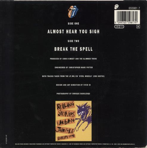 The Rolling Stones Almost Hear You Sigh - Stickered P/S 7" vinyl single (7 inch record / 45) Dutch ROL07AL780992