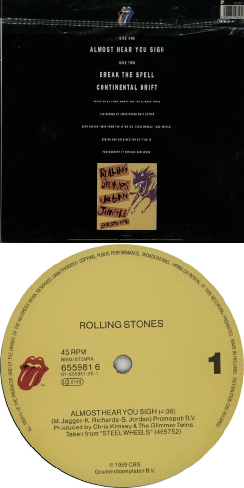The Rolling Stones Almost Hear You Sigh 12" vinyl single (12 inch record / Maxi-single) Dutch ROL12AL43835