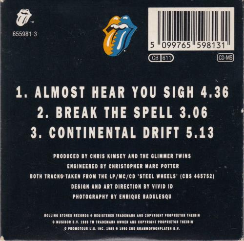 The Rolling Stones Almost Hear You Sigh 3" CD single (CD3) Dutch ROLC3AL60827