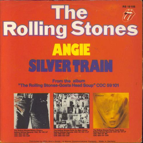 The Rolling Stones Angie - P/S - Discog 7" vinyl single (7 inch record / 45) German ROL07AN97961