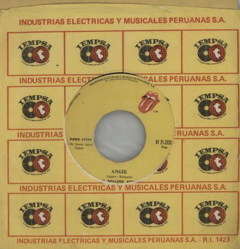 The Rolling Stones Angie 7" vinyl single (7 inch record / 45) Peruvian ROL07AN648350