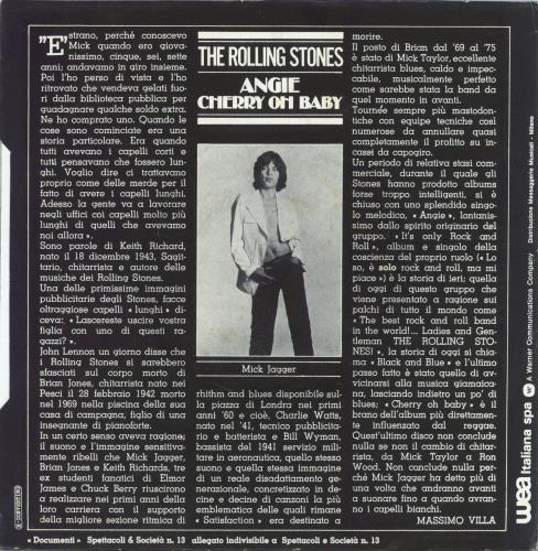 The Rolling Stones Angie 7" vinyl single (7 inch record / 45) Italian ROL07AN804571