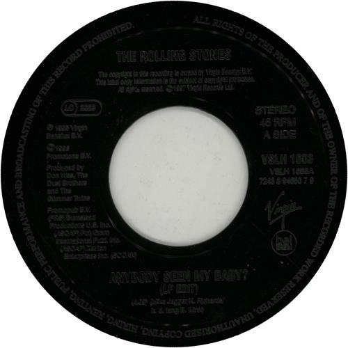 The Rolling Stones Anybody Seen My Baby? 7" vinyl single (7 inch record / 45) UK ROL07AN585657