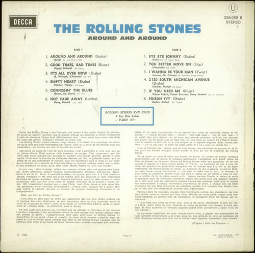 The Rolling Stones Around And Around vinyl LP album (LP record) French ROLLPAR548052