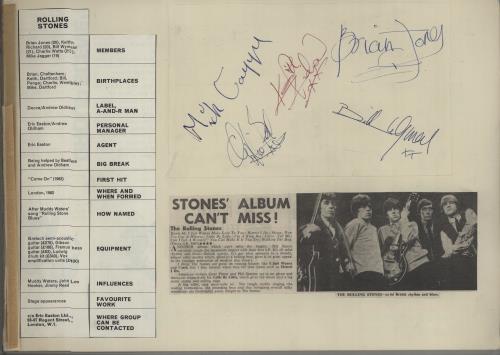 The Rolling Stones Autographed Fan Scrapbook From 1964 memorabilia UK ROLMMAU668745