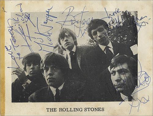 The Rolling Stones Autographed Publicity Card memorabilia UK ROLMMAU490483