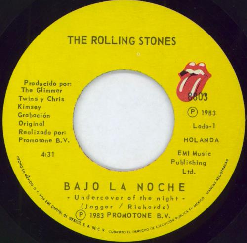 The Rolling Stones Bajo La Noche - Undercover 7" vinyl single (7 inch record / 45) Mexican ROL07BA156401