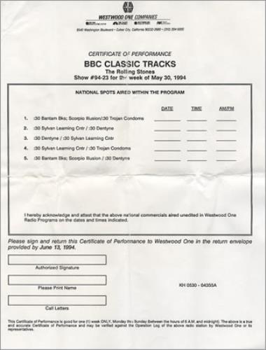 The Rolling Stones BBC Classic Tracks CD album (CDLP) US ROLCDBB383109