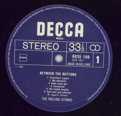 The Rolling Stones Between The Buttons vinyl LP album (LP record) Dutch ROLLPBE825831