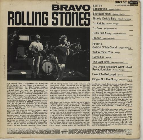 The Rolling Stones Bravo - VG vinyl LP album (LP record) German ROLLPBR544509