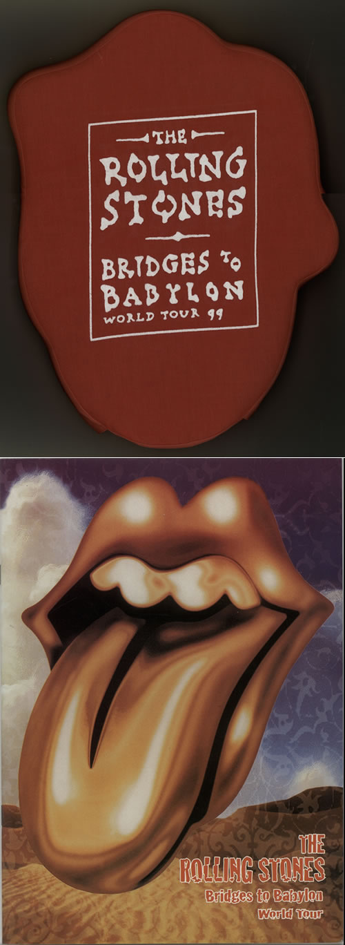 The Rolling Stones Bridges To Babylon + Stones Lips Logo Glove tour programme UK ROLTRBR628997